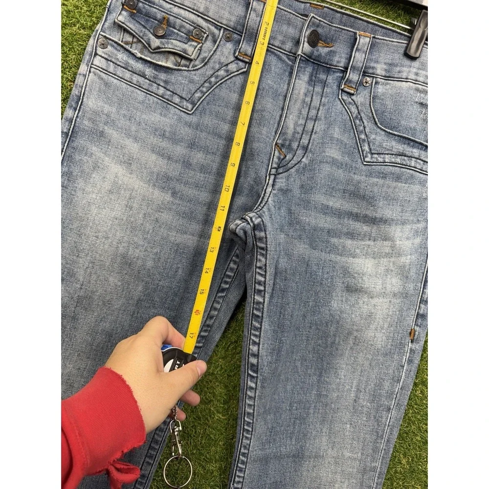 True Religion Jeans Mens 33 Ricky Flap Pockets Relaxed Straight Denim Y2K